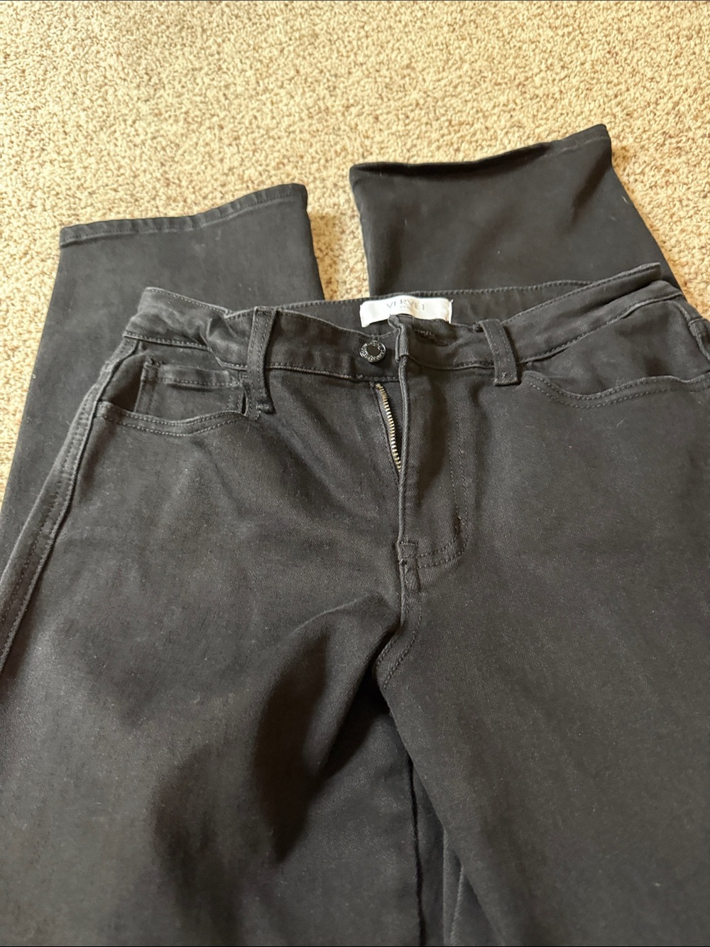 VERVET BY FLYING MONKEY Black Slim Straight Leg Jeans
